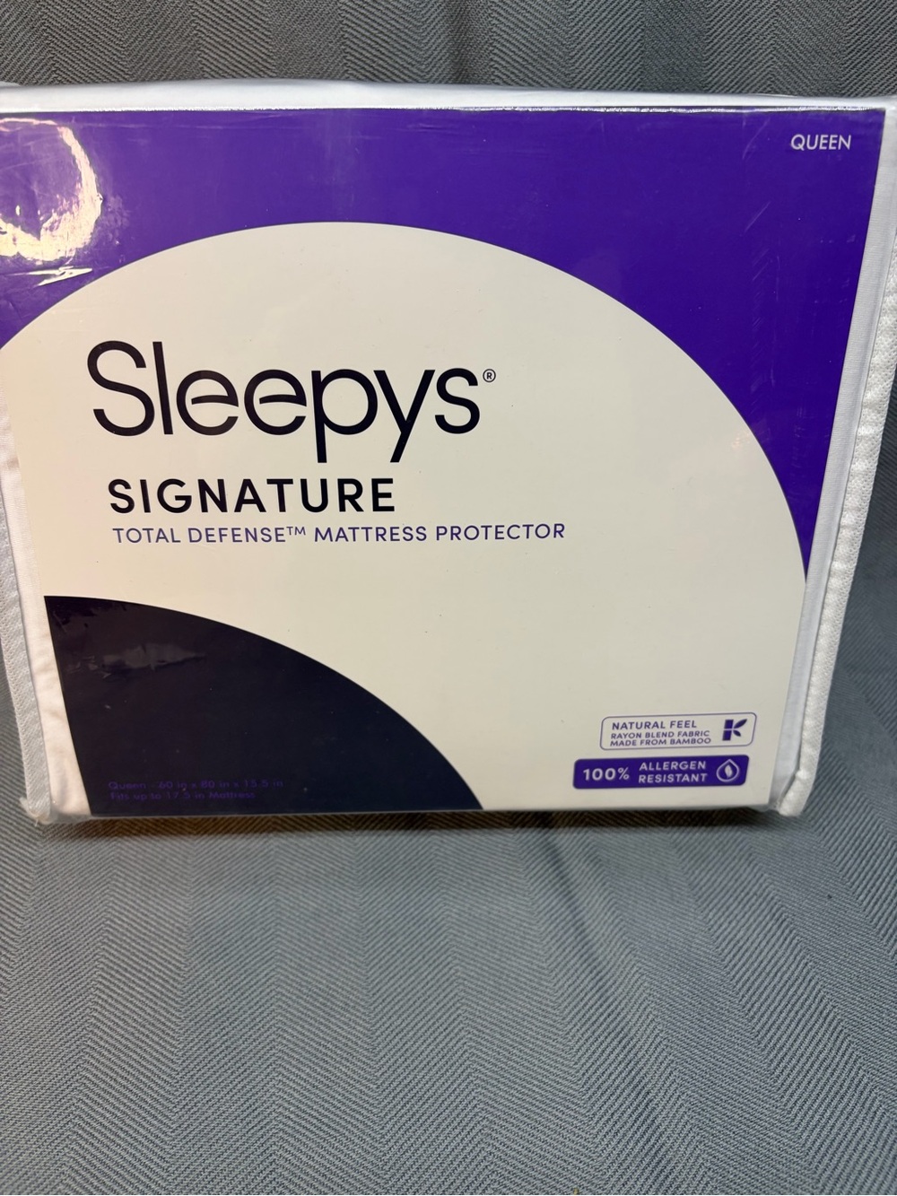 NWT Sleepys signature total defense mattress protector queen  fits up to 17.5